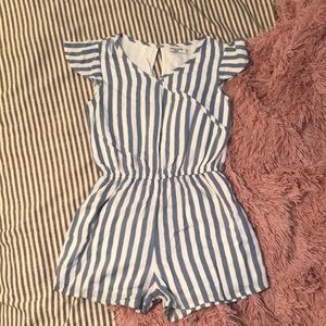 Abercrombie Blue and White Romper